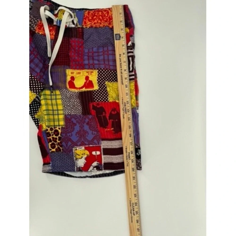 Lost Enterprises Board Shorts‎ Mens 32 Y2K Multicolor Patchwork Graphic Surf